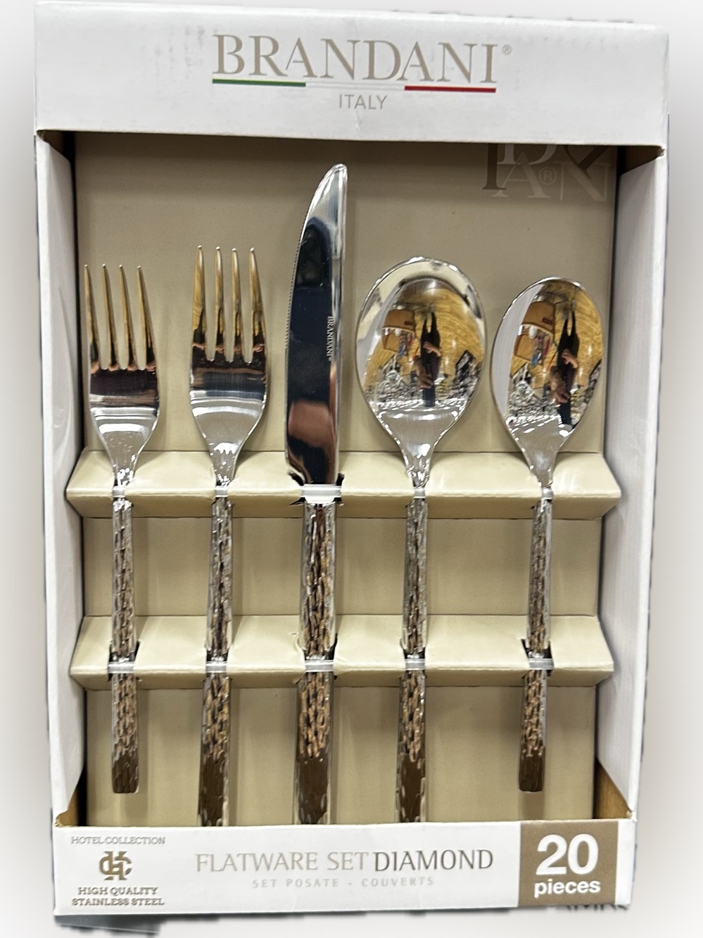 Brandani Italian Flatware Set 20 pieces 18/10 Diamant